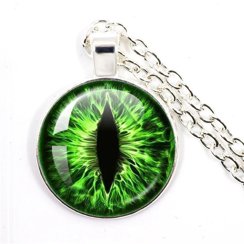 Fashion Evil Eye Pendant Necklace | Trendy Glass Cabochon Jewelry Gift alternate view