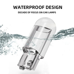 2/10pcs W5W 194 T10 Glass Housing Cob LED Car bulb 3000K 6000K White Blue Red Wedge Li close-up view
