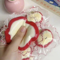Red Apple Strawberry Egg Tart Strawberry Cream Bar Stress Relief Toy Sensory Toy For alternate view