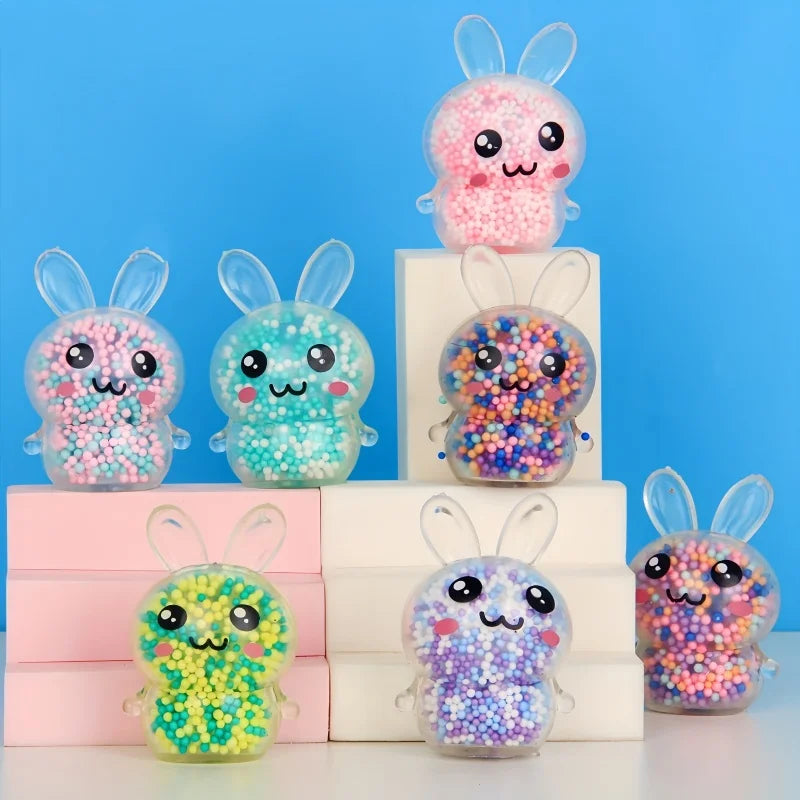 3 Pack Squishy Bunny Stress Balls | Light Up Rabbit Fidget Toy for Anxiety Relief lifestyle view