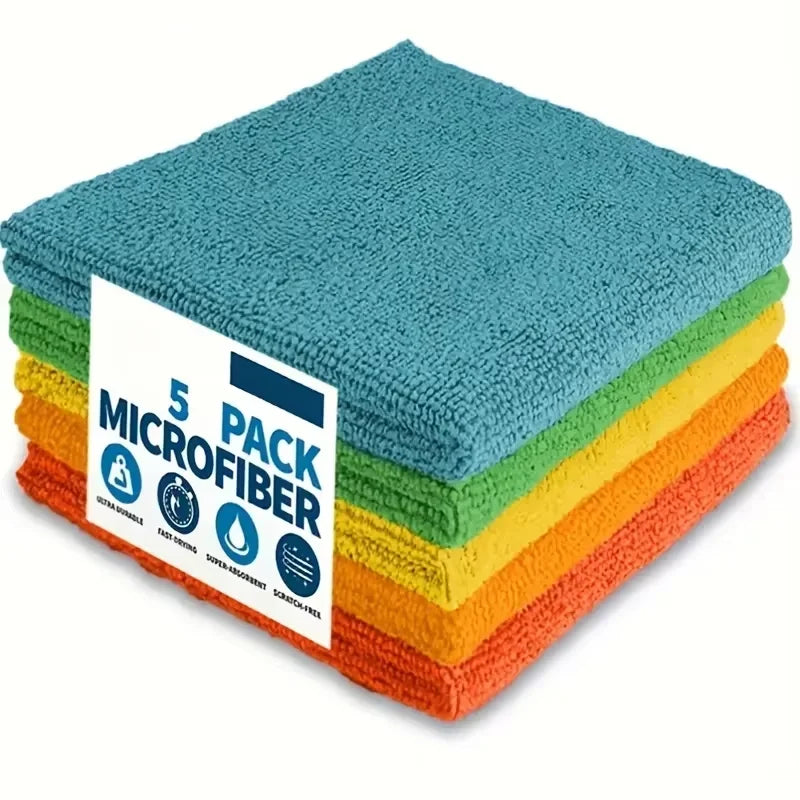5/10/20pcs Kitchen Towel Ultra-fine Fiber Light Gray Cleaning Cloth Set Absorbent Sof alternate view