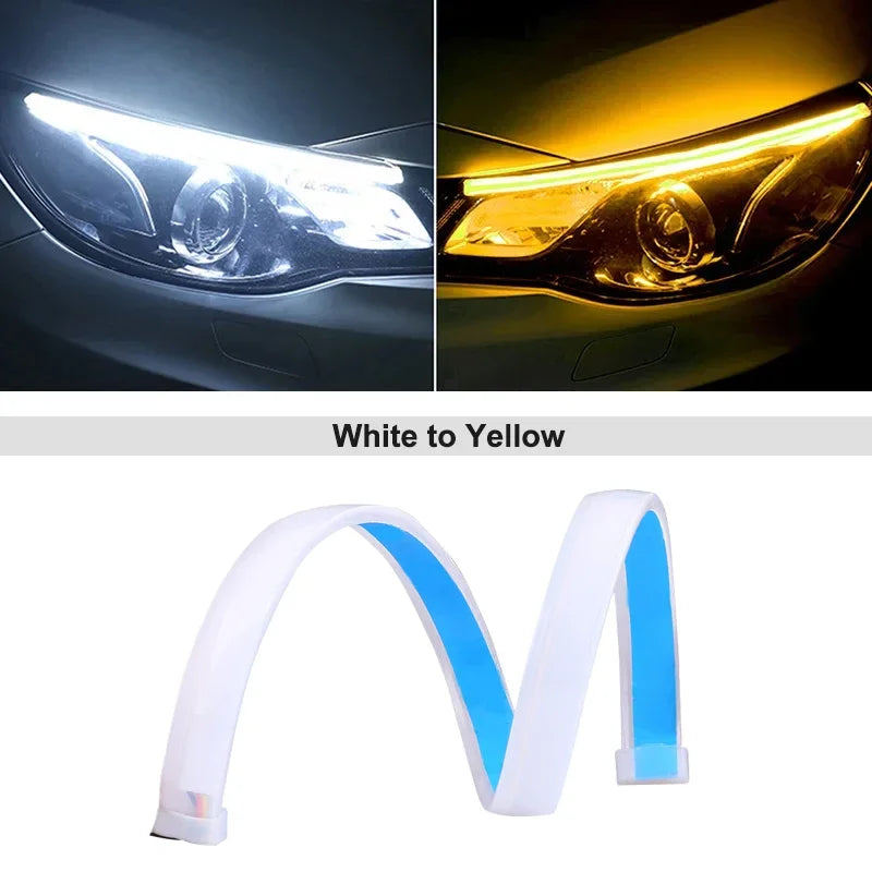 LED DRL Car Daytime Running Light Flexible Waterproof Strip | Auto Headlights White T alternate view