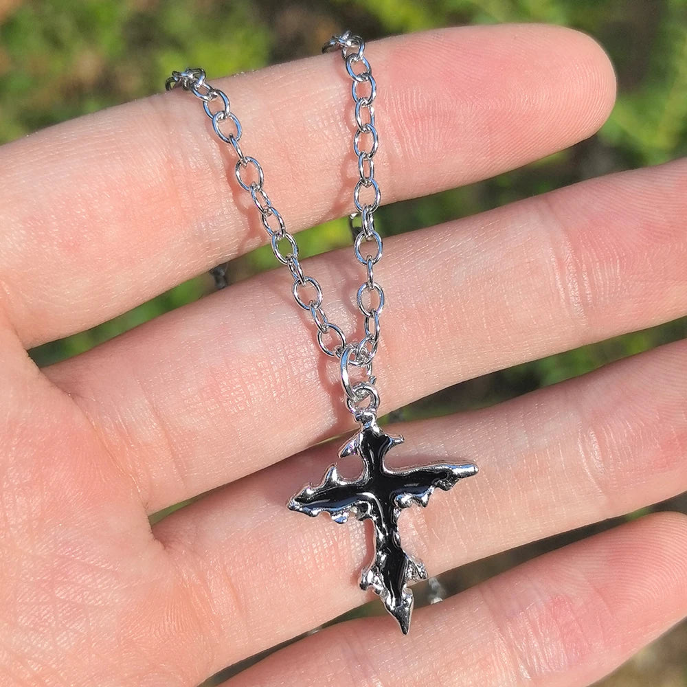 Special Wind Cross Skeleton Spider Set Necklace, Y2K Personalized Trendy Cool Girl Ne lifestyle view