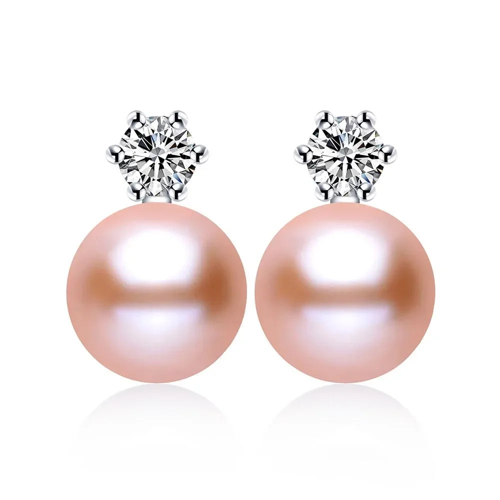 Real Freshwater Pearl Stud Earrings | 100% Genuine AAAA Pearl in 925 Sterling Silver alternate view