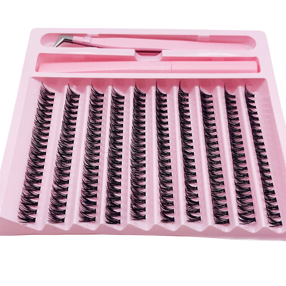Cluster Lashes D Curling False Eyelash Clusters 200pcs DIY Lash Extension Kit With Bo lifestyle view
