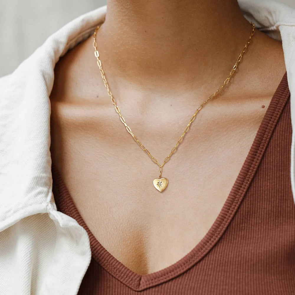 Layered Heart Pendant Necklace | Stainless Steel Minimalist Jewelry for Women additional angle