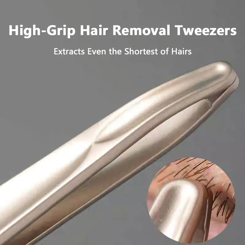 Premium Round Head Tweezers for Eyebrow & Facial Hair Removal Seamless Clips Short Ha alternate view