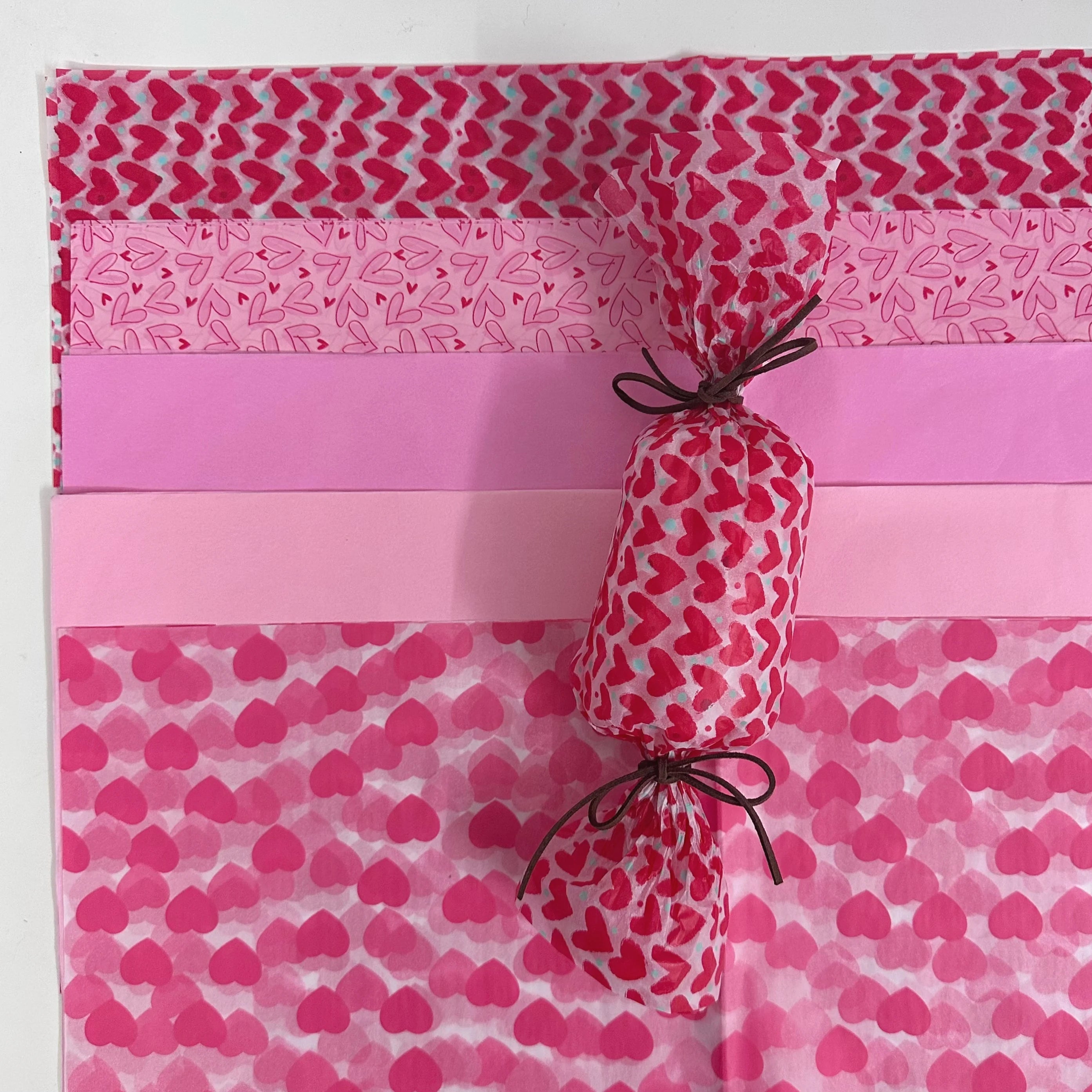30 Red Heart Snowflake Gift Wrapping Paper | 50x35cm Wedding Valentine Birthday Packi lifestyle view