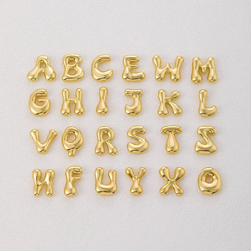 Golden Initial Necklace | Chunky Bubble Letter Pendant for Women lifestyle view