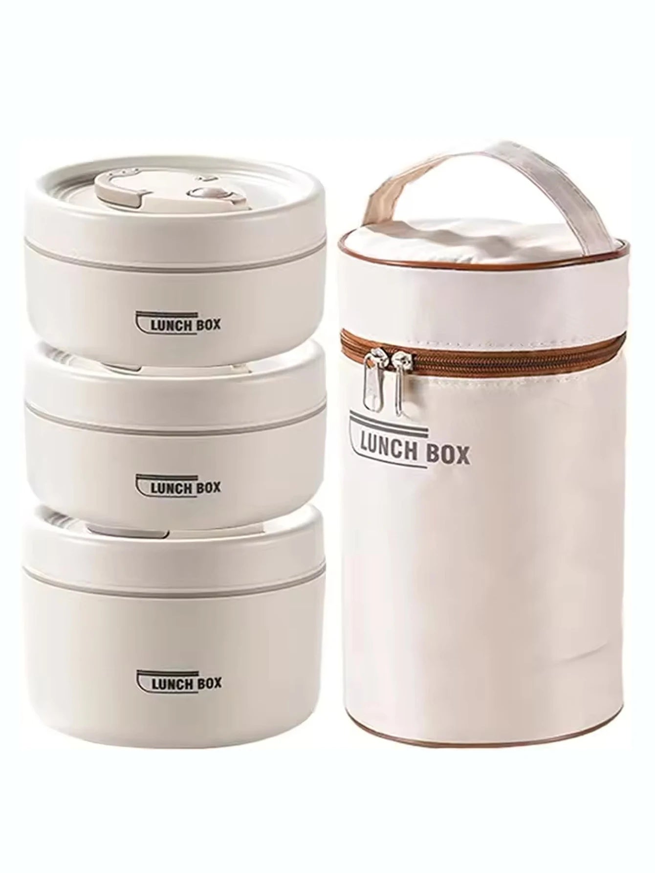 Portable Insulated Food Lunch Container | Thermal Lunch Box with Stackable Bowls alternate view