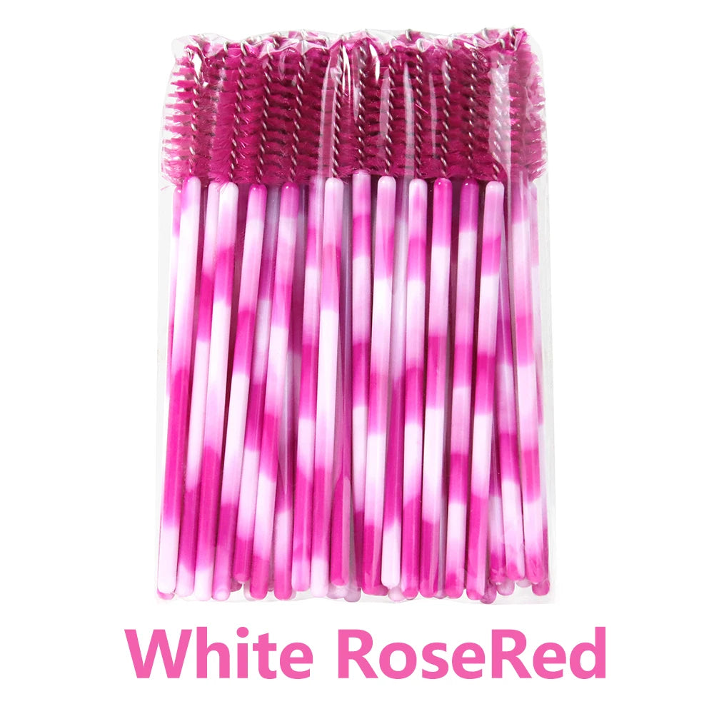 ANNAFRIS 50Pcs Eyelash Brush Soft Head Spiral Crystal Eyebrow Brush Lash Extension Brush detail view