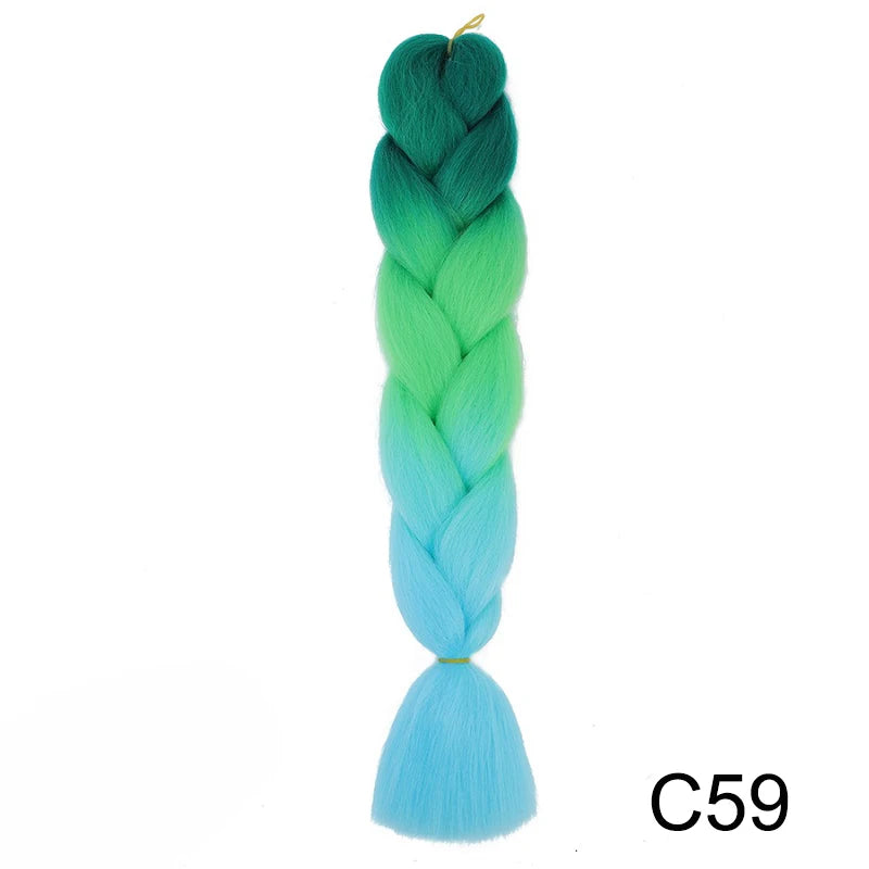 Synthetic Jumbo Braids Hair 24Inch Braiding Hair Extensions Ombre Fake Hair For Croch lifestyle view