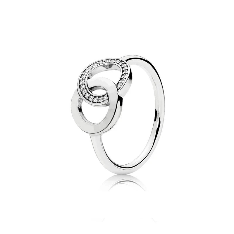Hot Sell New 925 Silver Stackable Infinite Heart Garland Sawtooth For Women Origina additional angle