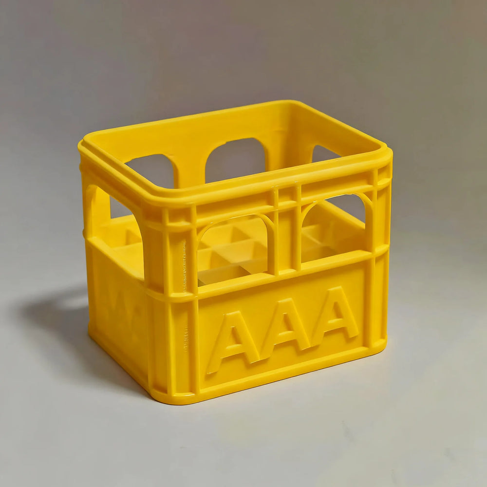 3D Printed Beer Crate Style Stackable Battery Storage Box | AA AAA 18650 21700 9V Orga close-up view