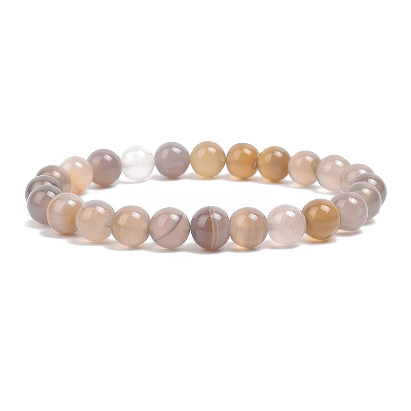 Natural Stone Beads Bracelet For Women Men Amethysts Crystal Quartzs Aquamarines Jade lifestyle view