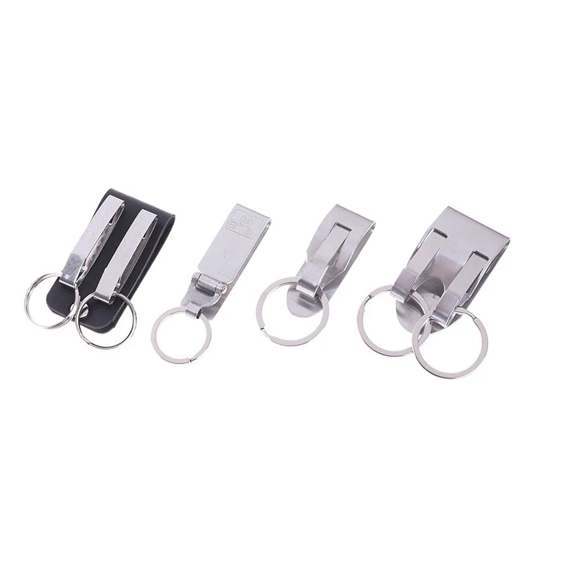 Stainless Steel Quick Release Keychain Belt Clip Key Snap Holder Ring Buckle