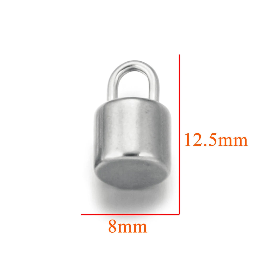 5pcs Stainless Steel Heart Lock Key Gold Plated Love Pendant Punk Hip Hop for DIY Neck close-up view