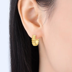 Orstarry S925 Sterling Silver 18k Gold Modern Square Earrings Hoop Earrings For Women alternate view