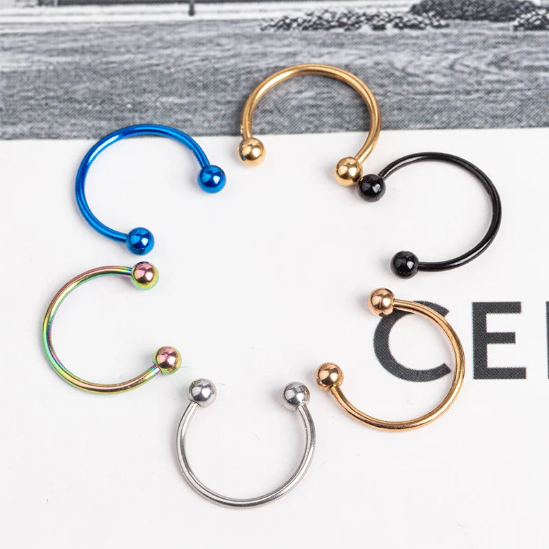 1pc Stainless Steel Nose Ring Hoops,16G Nose Piercings Cartilag Helix Ear Piercing additional angle