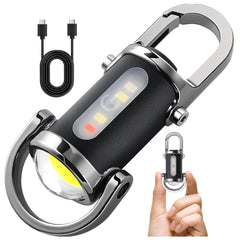 COB LED Flashlight Keychain | USB Rechargeable Waterproof Mini Flashlight