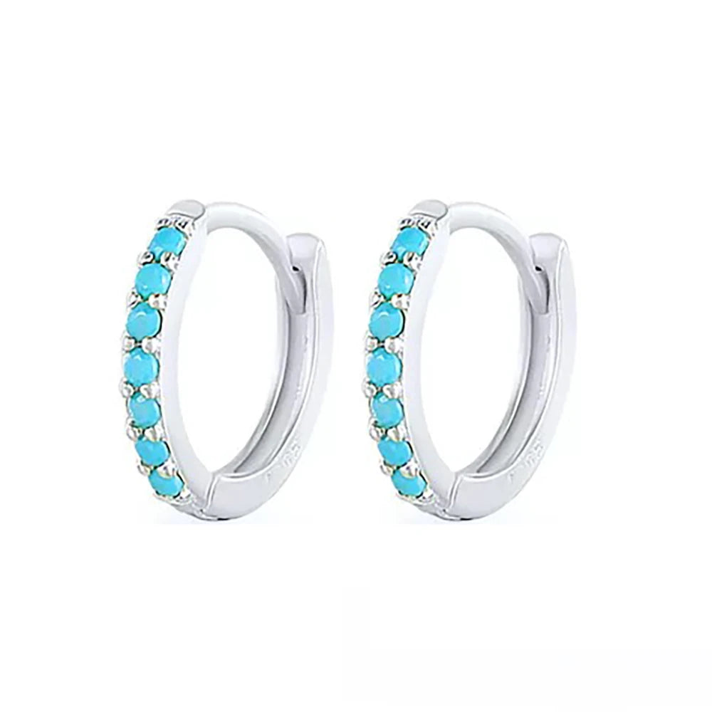 2Pcs Rainbow Little Huggies Stainless Steel Hoop Earrings Girl Tiny Rings Cartilage S alternate view