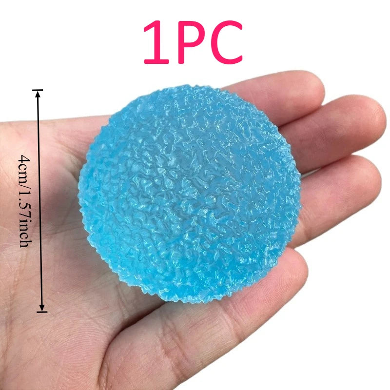 Ice Ball Maltose Squishy Toy | Blue Mochi Sensory Fidget for Stress Relief close-up view