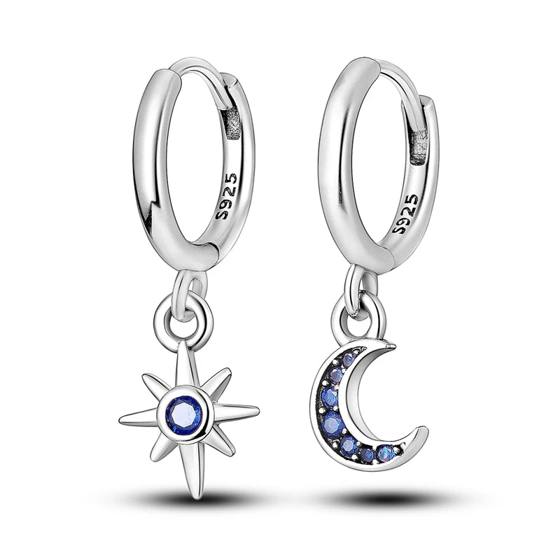 925 Sterling Silver Hoop Earrings with Zircon | Classic U-Shaped Women Jewelry