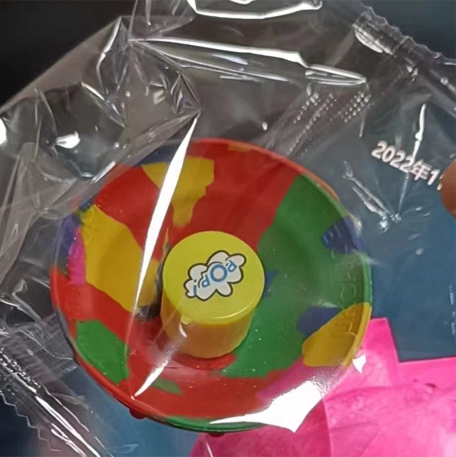 1PC-Novelty Camouflage Bounce Rubber Popping Bowls Children Toys Elastic Hip Hop Jumps F detail view