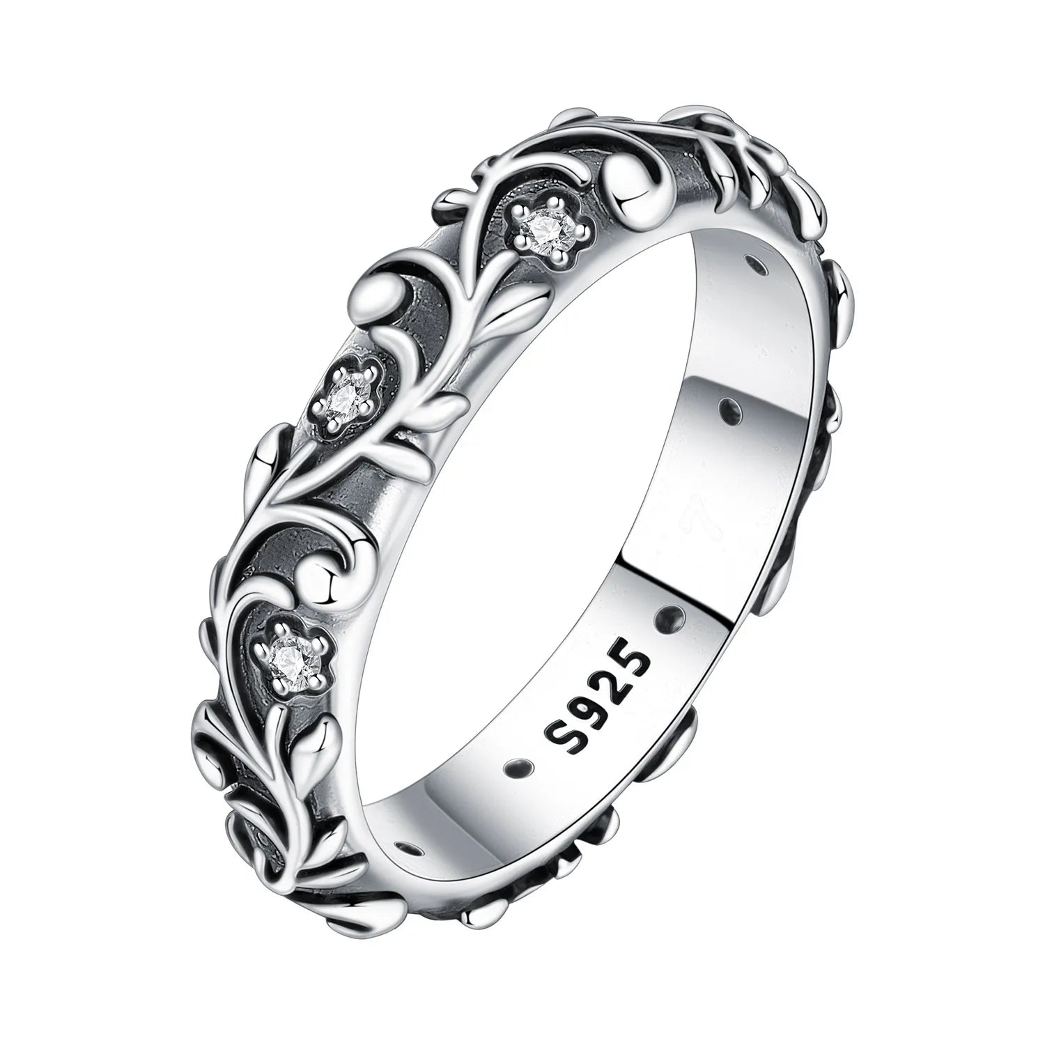 PANPOKI S925 Sterling Silver FOREVER Eternal Ring Closed Ring For Women Original Fing alternate view