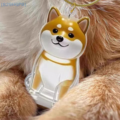 Clear Puppy Hair Memorial Keepsake Capsule Pet's Dog Fur Container DIY Pendant Keychai close-up view