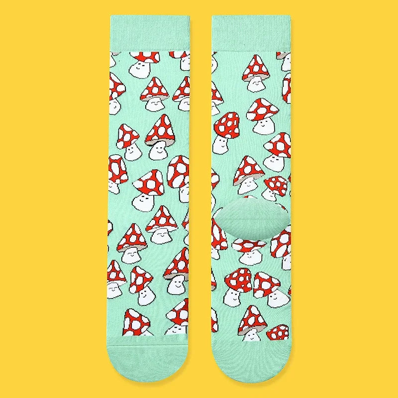 1 Pair Canvas Lattice Plant Art Funny Socks Women Novelty Abstract Cute Socks Women Jacq detail view