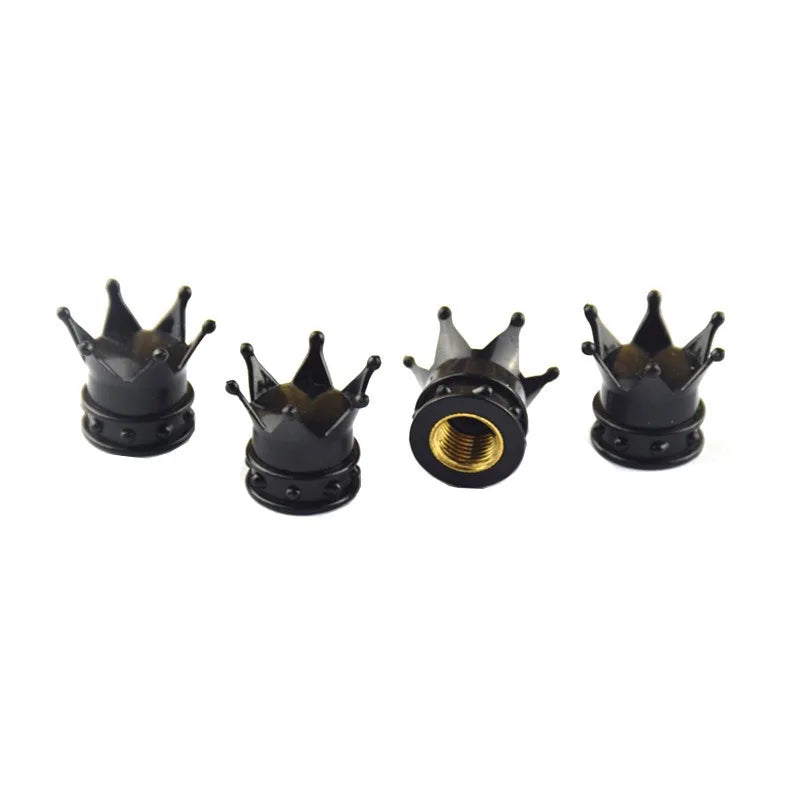 4 PCS Universal Crown Wheel Valve Covers Air Dustproof Waterproof Car Motorcycle Ty additional angle