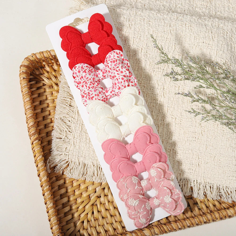 10PCS/Set New Fabric BB Hair Clip  Girls' Teenagers' Children's Side Bangs Clip Girls' Party Daily Decoration Hair Accessories