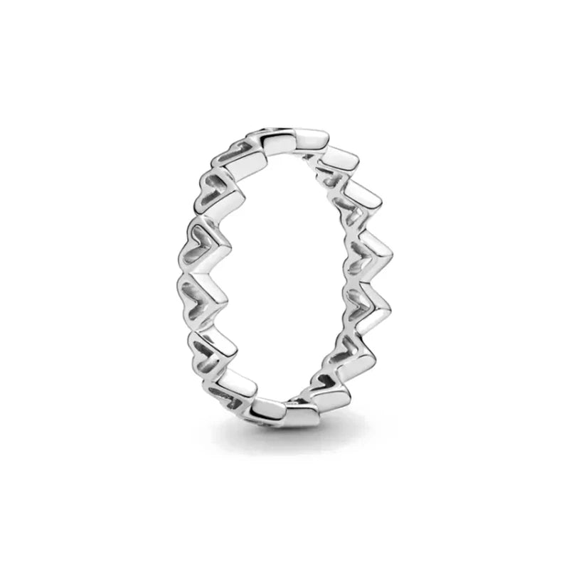 Hot Sell New 925 Silver Stackable Infinite Heart Garland Sawtooth For Women Original alternate view