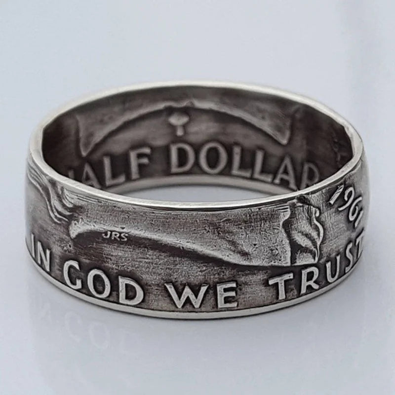 925 sterling silver ring thai silver vintage distressed craft relief ring men's jewelr close-up view
