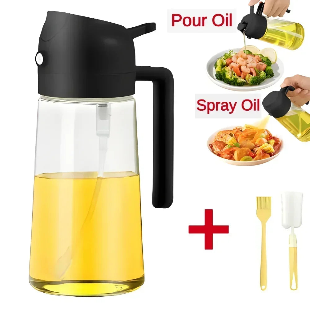 2 in 1 Oil Sprayer and Dispenser Bottle | Cooking Oil Spray Bottle for BBQ, Air Fryer alternate view