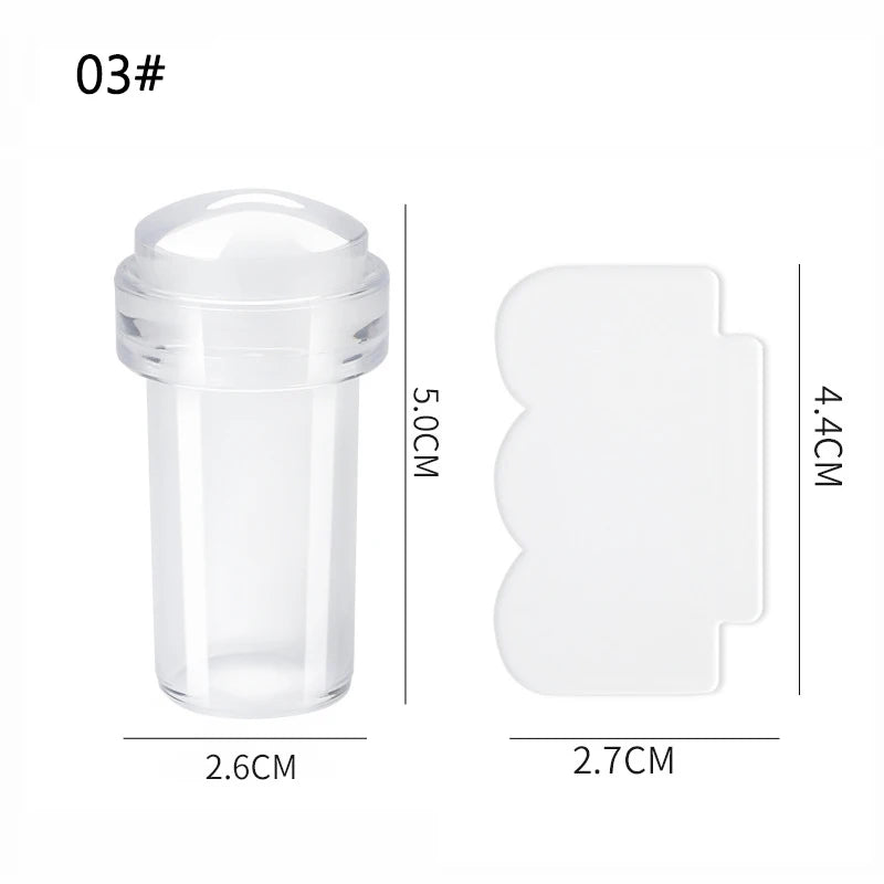 Nails Art Stamping Plates Kit French Manicure Design Plate Stamp Polish Stencil Tem additional angle