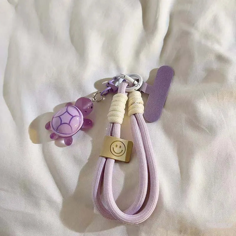 Universal Braided Mobile Phone Lanyard Strap Cartoon Turtle Hanging Key Chain Cord wi lifestyle view