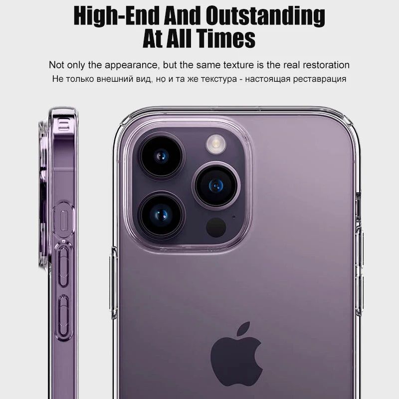 Luxury Clear Silicone Phone Case For iPhone 16 15 14 13 12 11 Pro Max XR X XS 7 8 Plus S detail view