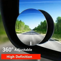 2Pcs Car Mirror HD Convex Mirror Blind Spot Auto Rearview Mirror 360 Degree Wide Angle Vehicle Parki