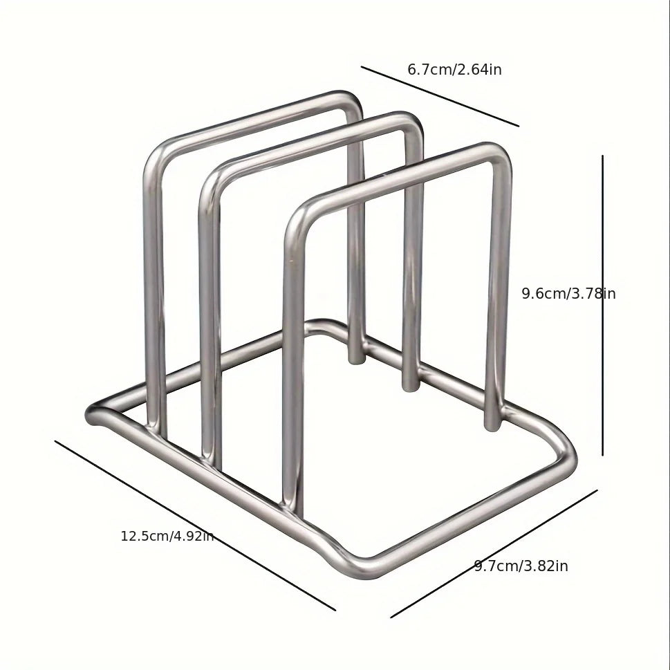 Space-Saving Stainless Steel Pot Lid Cutting Board Organizer Combo alternate view