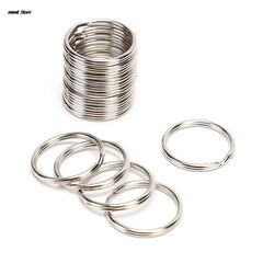 100 Polished Silver Split Key Rings | Stainless Steel Keychain Set for DIY and Organi alternate view