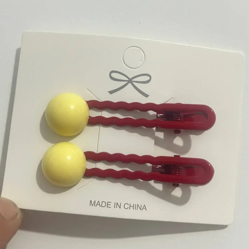 2Pcs/Set Simple Hair Clips For Girls Cute Hair Barrettes Baby Hairpins Kids Headwear C close-up view