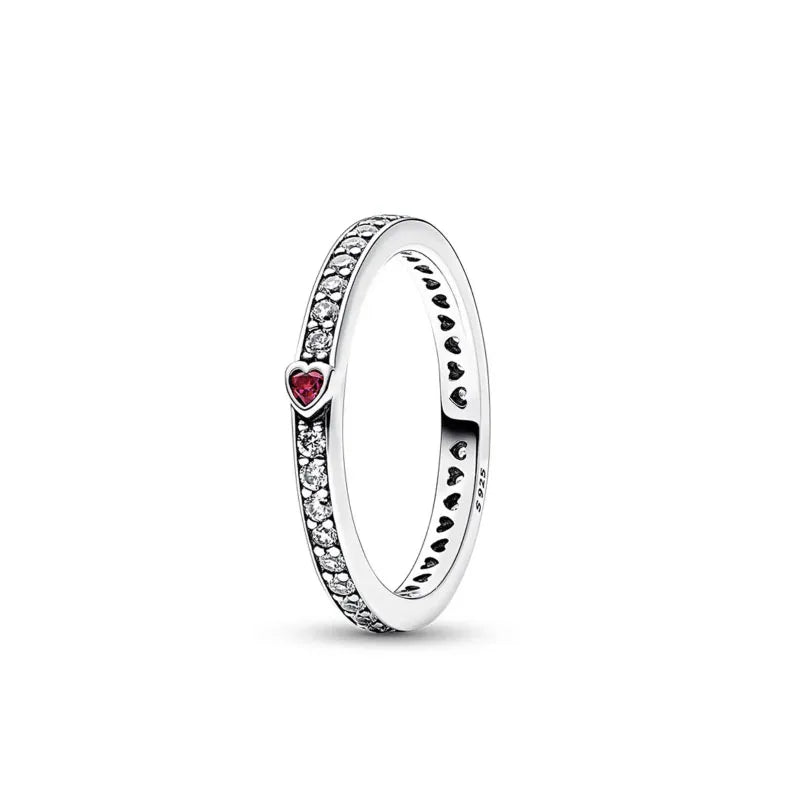 925 Sterling Silver Elevated Red&Pink&Blue&White Square Ring Lover's Holiday Gift Jew alternate view