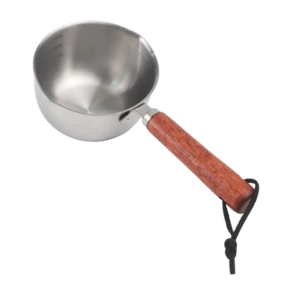 Stainless Steel Hot Oil Pan Hot Butter Warmer Flat Bottom Oil Splash Pan Saucepan For close-up view