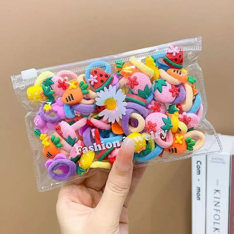 10/20Pcs/Set Cute Cartoon Rubber Elastic Hair Bands Girls Not Hurt Hair Small Scrunchie detail view