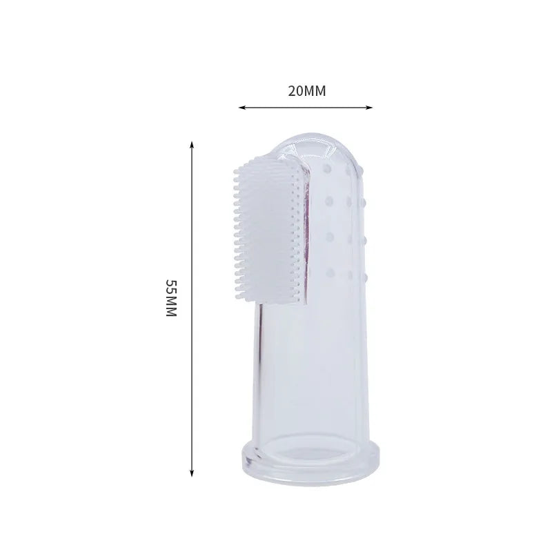 Silicone Soft Pet Finger Cuff Toothbrushes Dog Brush Bad Breath Tartar Teeth Care T additional angle