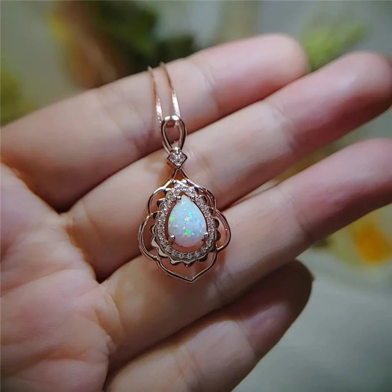 Fashion Sun Flower Pendant Necklace For Women Charm Rose Gold Color Crystal Zircon additional angle
