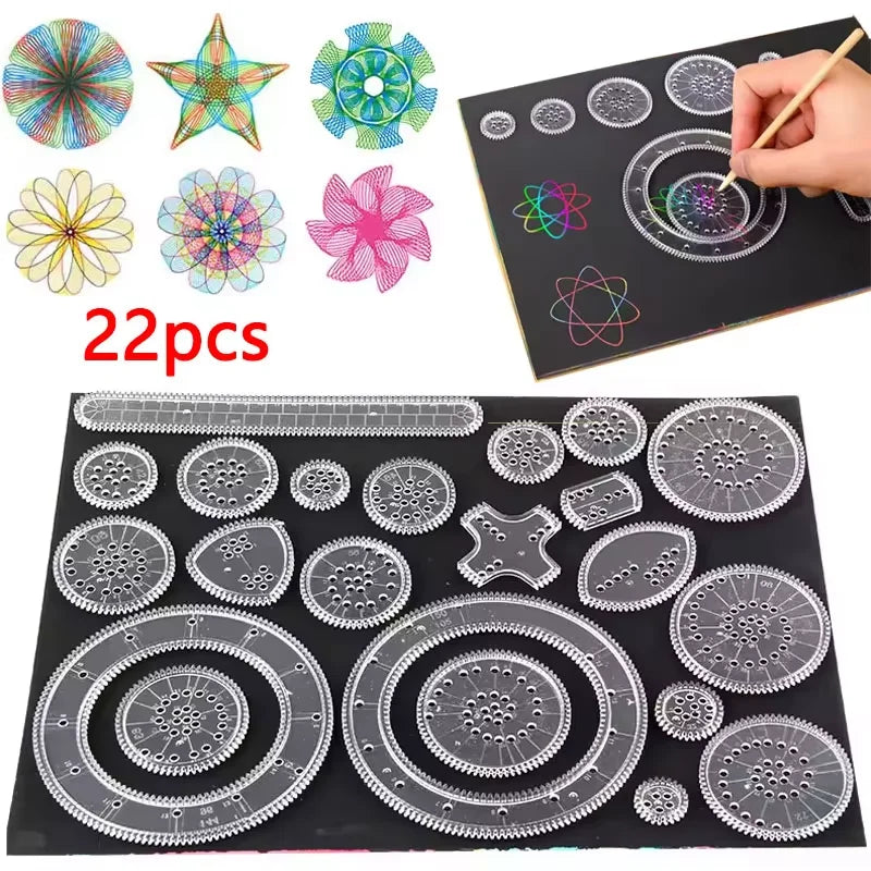 Creative Gears Geometry Spirograph Drawing Stencils Set Painting Template Art Crafts Kids Educationa