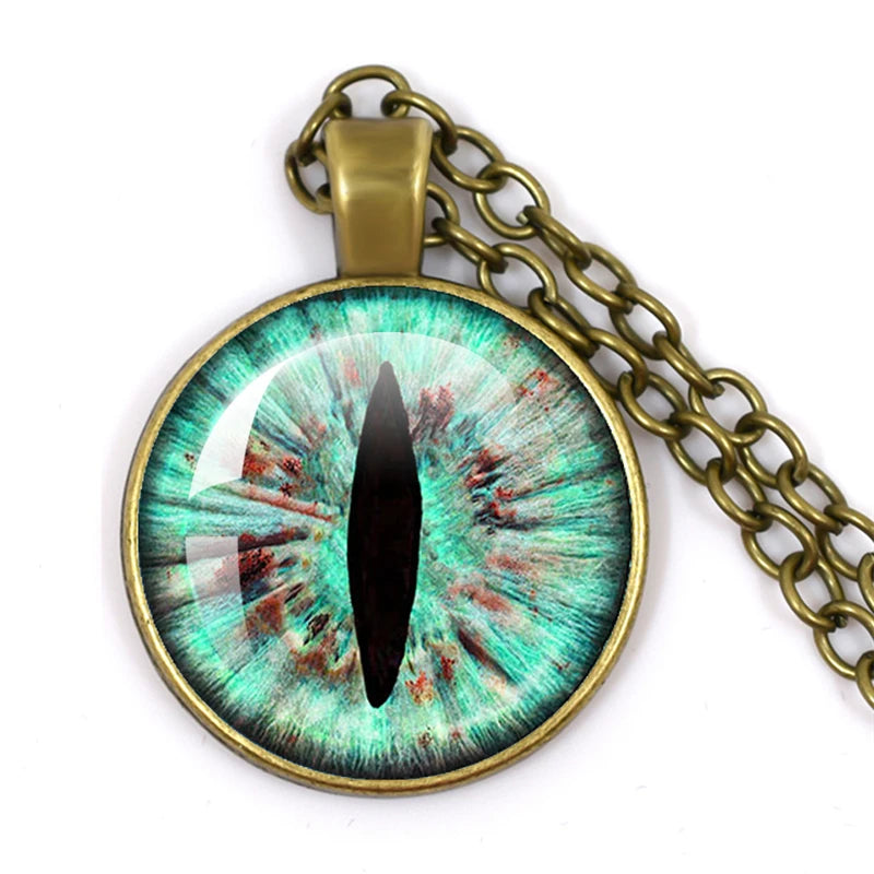 Fashion Evil Eye Pendant Necklace | Trendy Glass Cabochon Jewelry Gift alternate view